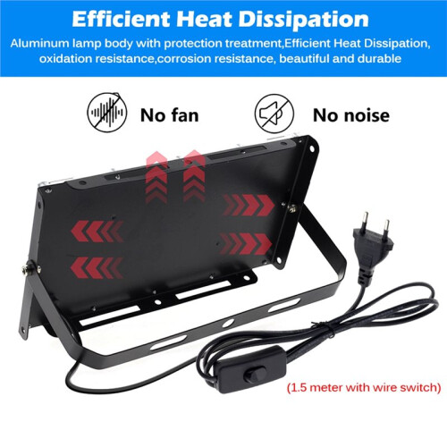 100W LED RGB Flood Light AC220V IP65 Waterproof Floodlight Spotlight with Remote Control EU Plug
