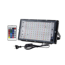 100-W-LED-RGB-Flutlicht, 220 V Wechselstrom, IP65 Wasserdicht, mit Fernbedienung und EU-Stecker