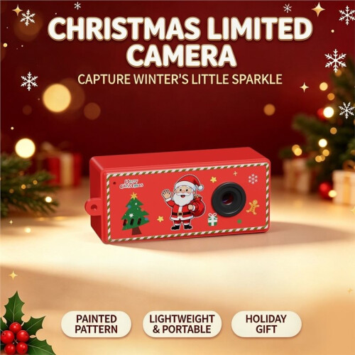 Câmera de Natal, Câmera Digital Portátil com Lente Dupla, Tela IPS de 2,8 Polegadas e Impressão Instantânea, Ideal para Presentes de Natal 1