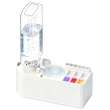 Brush Washer 450ml Large Capacity Portable Storage Water Changing Paint Cleaner with Palette White