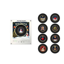 Weihnachtlicher Magnetischer Musik-Kühlschrankmagnet mit Touch-To--Schallplattenspieler, Integriertem LED-Nachtlicht