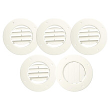RV Ceiling Vent Cover, 6.5 Inch AC Register for 4-5/8 Inch Ducts, 5 Pack Rotatable Louvers Direct Heating or Cooling