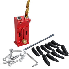 Kit de Gabarito Ajustável para Furação Oblíqua em Alumínio para Marcenaria, com Broca de 9 mm para Fabricação de Móveis e Armários.