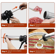 Kit de Poussoir Ă Saucisses Manuel, Machine Ă Saucisses avec 5 Embouts, Poussoir Ă Viande et Brosses de Nettoyage pour Usage Domestique
