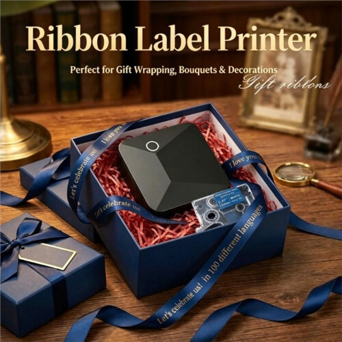 R15 Portable Ribbon Printer  Thermal Transfer Printer Gift Ribbon Printer for Gift, Bouquets, Decorations B