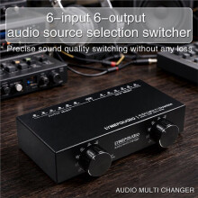 LYNEPAUAIO Audio Signal Selection Switcher 6 in 6 Out Audio Switcher Speaker Switcher Lossless