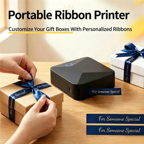 R15 Portable Ribbon Printer  Thermal Transfer Printer Gift Ribbon Printer for Gift, Bouquets, Decorations A 1