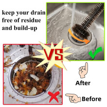 2 Pack Garbage Disposal Cleaner Brush 15" Extra Long Handle for Deep Cleaning Sink and Drain Eliminates Residue, Odor