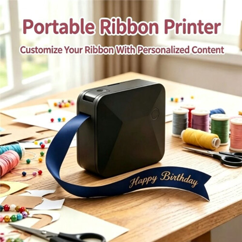 R15 Portable Ribbon Printer  Thermal Transfer Printer Gift Ribbon Printer for Gift, Bouquets, Decorations A 2