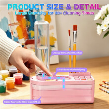 Brush Washer 450ml Large Capacity Portable Storage Water Changing Paint Cleaner with Palette