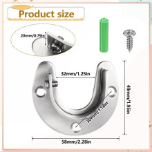 20 Pack Closet Pole Sockets Stainless Steel 1-1/4 Inch Closet Rod Holder Curtain Closets Support End Caps with Screws