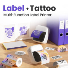 Portable Thermal Printer Wireless Tattoo Printer with TransferPaper+Tattoo Paper for Tattoo Logo Tag Printing DIY Artist
