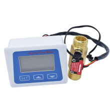 Digital LCD Display Water Flow Sensor Meter Flowmeter Totameter Temperature Record with G1/2 Flow Sensor