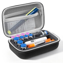 Portable Insulin Vial Case - Protective EVA Hard Shell Organizer for Travel, Diabetes Supplies, Multiple Vials