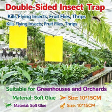 Le Panneau Adhésif Double Face Anti-Insectes Attire et Tue Efficacement Divers Nuisibles, Tels Que les Mouches et les Petits Insectes Volants.