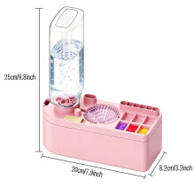 Brush Washer 450ml Large Capacity Portable Storage Water Changing Paint Cleaner with Palette