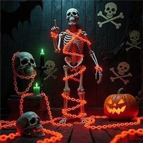 Halloween Plastic Chain Lights Props Chains with Lighting Modes for Spooky Decor Three M 1