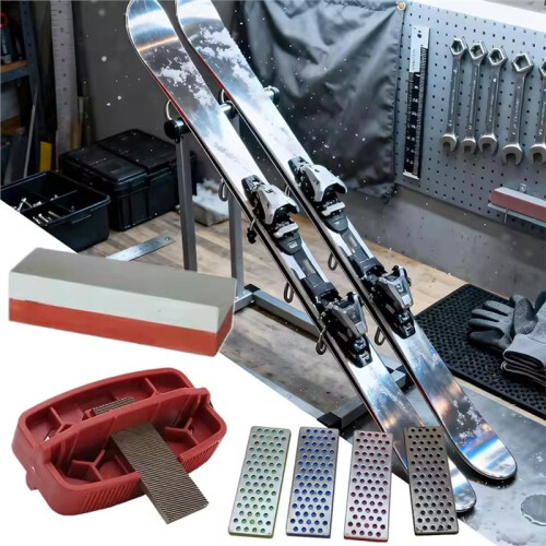 Adjustable Ski Snowboard Sharpener Kit - 240/360/500/1000 Grit for Precisie Tuning & Deburring 1