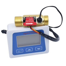Medidor de Fluxo de Água com Display LCD Digital, Medidor de Vazão, Totalizador, Temperatura e Registro de Tempo com Sensor de Fluxo G1/2