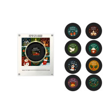 Xmas Magnetic Music Fridge Magnet Touch to Vinyl Record Player Christmas Fridge Magnet Night Light Built-in LED