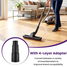 Golvborste, 1-1/4" Borsthuvud för Trägolv med Adapter för Dammsugare