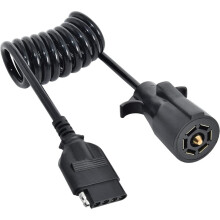 7 Way Round to 5 Way Flat Coiled Trailer Plug Adapter 7 Pin to 5 Pin Trailer Coiled Wiring for RV Boat Trailer Truck