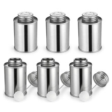 6Pcs Empty Dauber Bottles with Wool Bristle Brush Cap Reusable Applicator Set for DIY Handicraft Glue Oil Applying