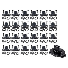 24pcs Marine Grade Twist Lock Fasteners, Rust-Proof Coated Turn Button with Eyelet and Stud Mounting Screws