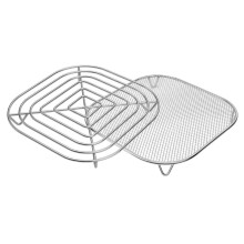 Crisper Rack for Air Fryer 4QT 6-Cup Glass Container 304 Stainless Steel Mesh & Strip Design