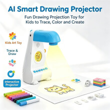 Intelligent Painting Projector AI Drawing Copy Machine Educational Toy with Light Tracing, Cartoon Patterns, 1Kit