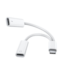 Cavo Adattatore per Cuffie Type-C 2 In 1 con Supporto per Ricarica Rapida da 60 W e Audio HiFi.