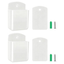2 PCS Remote Control Holders Wall Mount, Self Adhesive TV Air Conditioner Remote Control Holder, Wall Mount White