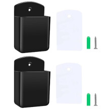 2 PCS Remote Control Holders Wall Mount, Self Adhesive TV Air Conditioner Remote Control Holder, Wall Mount Black