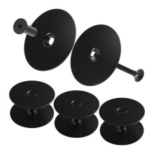 3 Pcs Door Hole Cover Plate Filler Plate Deadbolt Cover Plate 2-5/8" Diameter 1 Inch and 2 Inch Connecting Screws Black