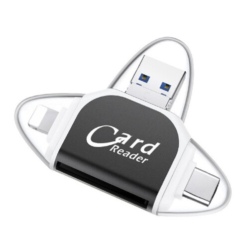 Leitor de Cartões Multifuncional Universal Micro-USB para  Interface-Type-C TF  para PC, Celular, Computador e Laptop