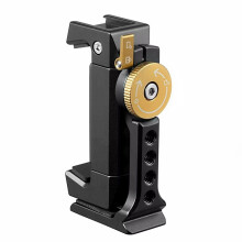 Metal Phone Holder Clamp with Cold Shoe Arca 360Rotatable Tripod Mount Clip for Vlog Smartphone Video Photography A