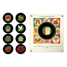 Ímã de Geladeira com Música Magnética, Cartões de Áudio Personalizáveis e LED Integrado, Toca-Discos de Vinil com Função Touch-To-.