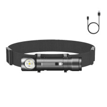 HD30A LED-Stirnlampe mit 3 Modi, 90-Scheinwerfer, Betrieb mit 18650-Akku, mit Magnet Am Lampenende (Ohne Batterie)