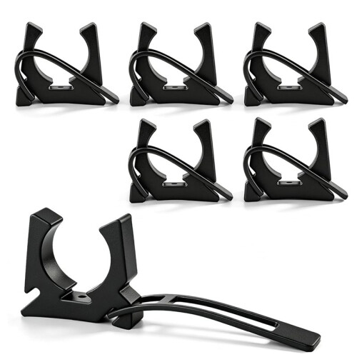 6 Pack Boat Hook Holder with Quick Release Strap, Marine Oar Mount Clips, Replacement for Spring Clips
