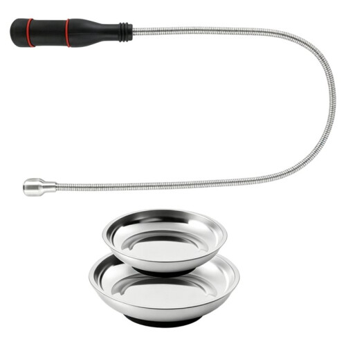 Telescoping Magnetic Pickup Tools Set Extendable Magnetic Pick  Tools Flexible Bendable Spring Magnet Stick Tray