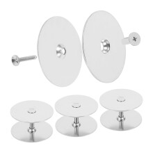 3 Pcs Door Hole Cover Plate Filler Plate Deadbolt Cover Plate 2-5/8" Diameter 1 Inch and 2 Inch Connecting Screws Silver