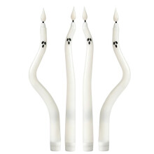 Twisted Halloween  Face Spiral Taper Electronic LED Candles - Creepy & Fun Decorations for Parties, Haunted Houses