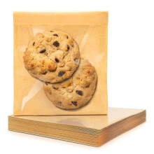 Paquete de 200 Bolsas para Galletas Autosellantes con Cierre, Bolsas de Papel para Panadería de 4,5 X 13,5 cm con Ventana, Fundas para Engrasar.
