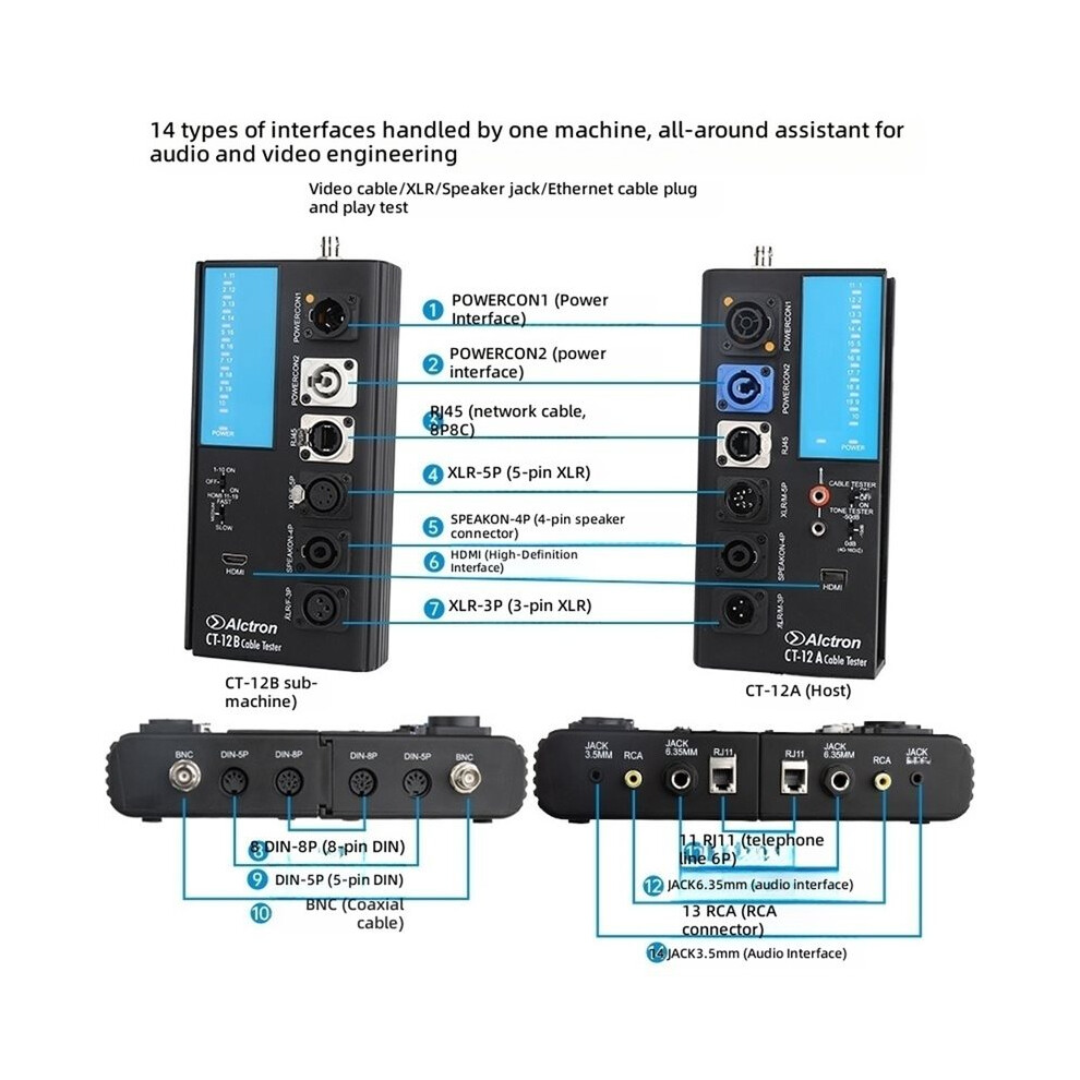 Separated Design Alctron CT-12 Intelligent Cable Tester with Multi Functional ...