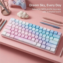 MOA PBT Keycaps Cute Caps Alice Split Space Keys for Mechanical Keyboard English Dream Sky