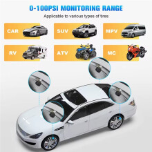 4 Stuks TPMS-Bandenspanningssensoren, Externe Bandenspanningssensoren voor Auto en Motorfiets