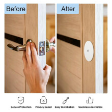 2 Set Door Hole Cover Plate 2-5/8 Inch,Fits Standard 2-5/8 in Door Holes, Covers Unused Knob or Deadbolt Opening