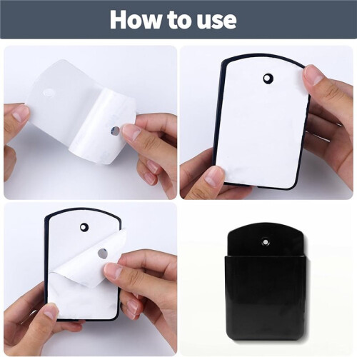2 Supporti per Telecomando da Parete, Supporto Autoadesivo per Telecomando TV e Condizionatore, Colore Nero. 1