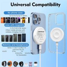 Magnetic Wireless Charger for Charging Sation for Watch Airpods Charging Stand White
