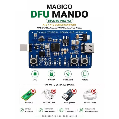 RP2350A  DFU Engineering Board Automatic DFU Input Pwned Tool para IOS A12/A13 Repair Borre Tool Development Device 2